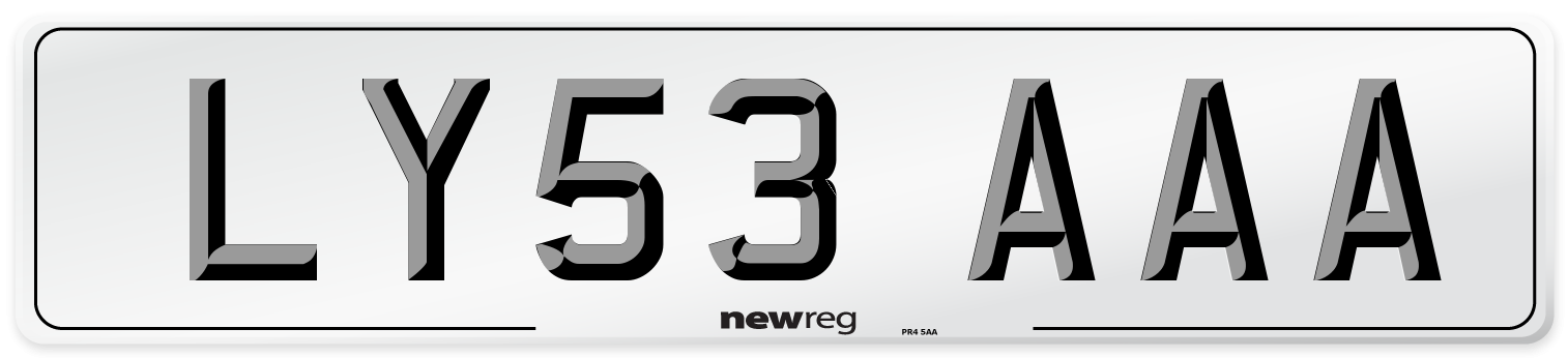 LY53 AAA Number Plate from New Reg